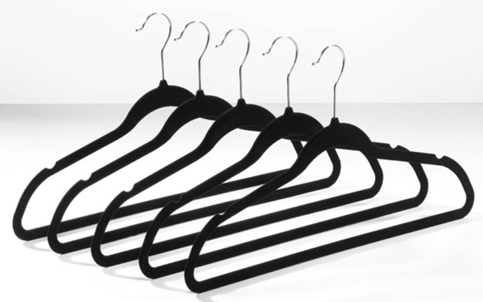 Kleiderbügel mit Hosenaufhänger, schwarz, 5er Set-02