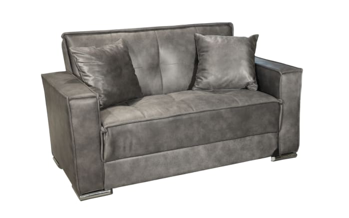 Sofa 2-Sitzer Leon, grau, inkl. Bettfunktion-01