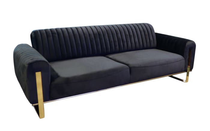 Sofa 3-Sitzer Singapur, schwarz, inkl. Kissen-02