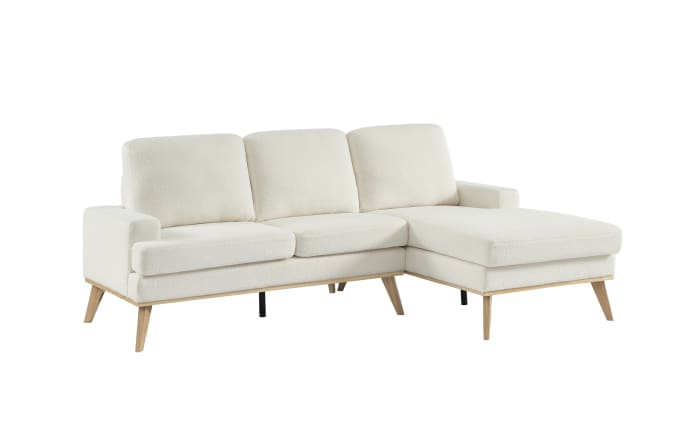 Ecksofa Scando, weiß/Gummiholz