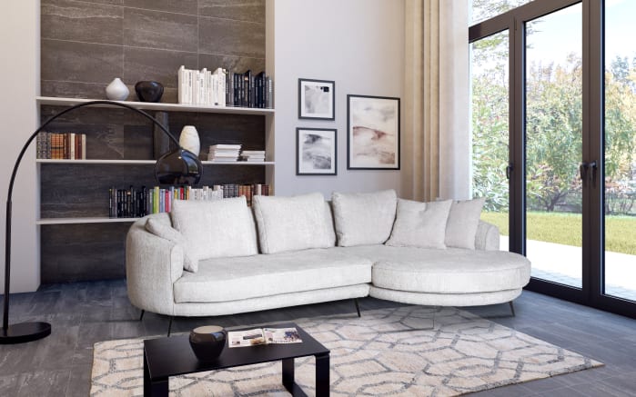 Wohnlandschaft Corso, beige, inkl. Kissen, Ottomane rechts-05