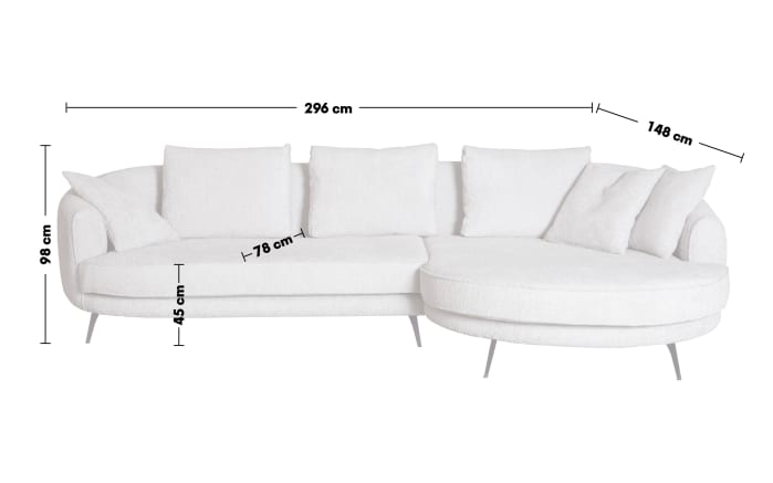 Wohnlandschaft Corso, beige, inkl. Kissen, Ottomane rechts-04