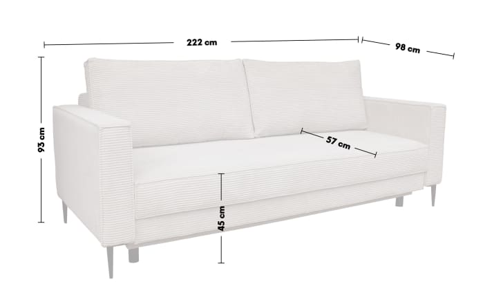 Schlafsofa Terra in grau, mit Schlaffunktion, Liegefläche ca. 145 x 190 cm-06