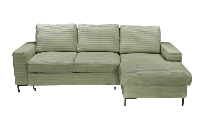 Wohnlandschaft Uschi, olivegrün, Ottomane rechts, inkl. Bettfunktion-02