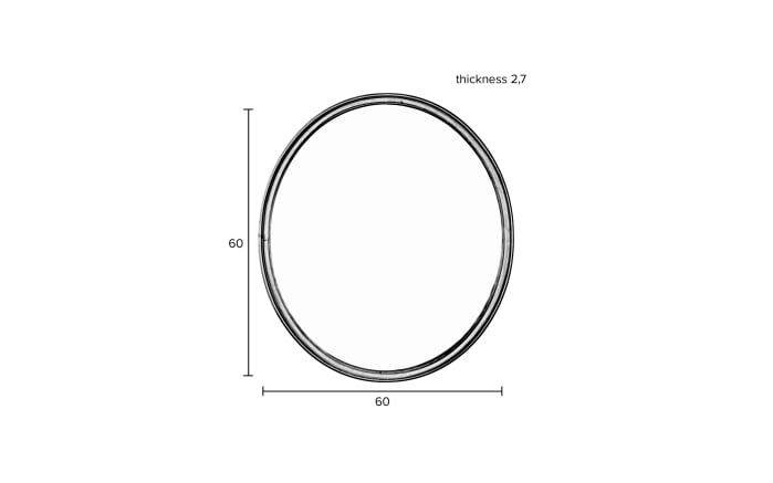 Spiegel Matz Round, schwarz, 60 cm -04