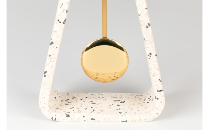 Tischuhr Pendulum Time Terrazzo aus Beton in weiß-08