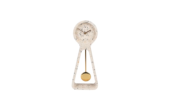 Tischuhr Pendulum Time Terrazzo aus Beton in weiß-01