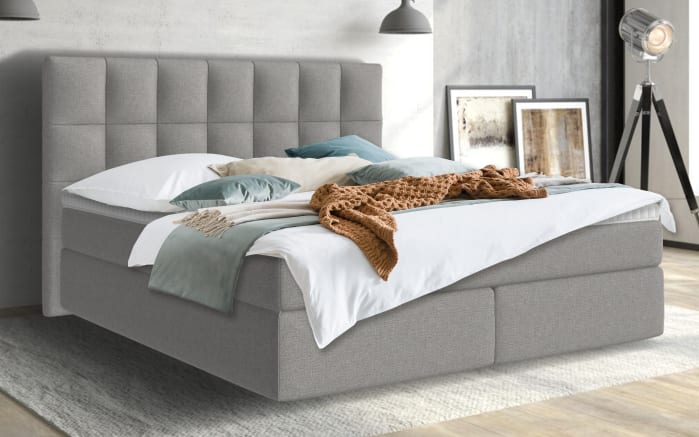 Boxspringbett Barell, graphit, 180 x 200 cm, Härtegrad 2 und 3-01