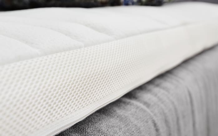 Boxspringbett Luvara, grau, 140 x 200 cm, Härtegrad 3-04