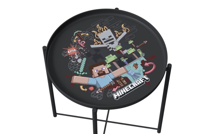 Minecraft Beistelltisch, schwarz, rund-02