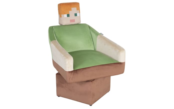 Minecraft Drehsessel Alex, grün/braun/beige-01