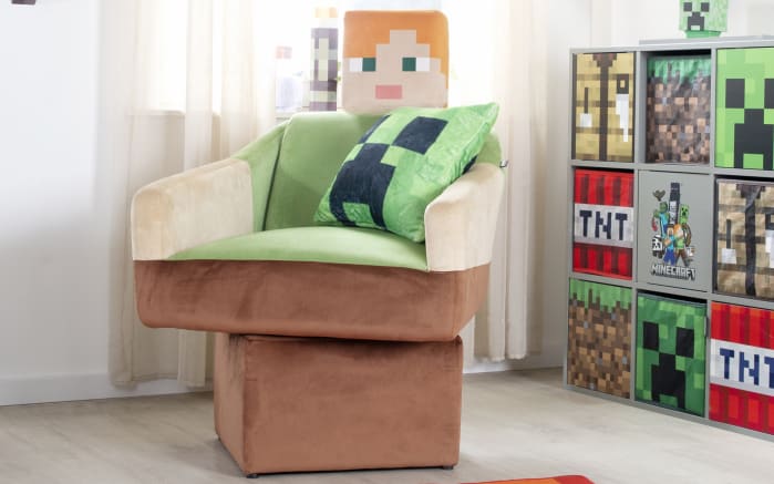 Minecraft Drehsessel Alex, grün/braun/beige-10