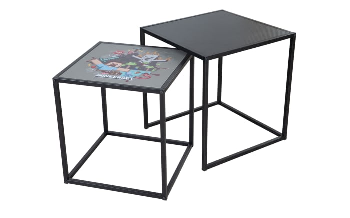 Minecraft Beistelltisch 2er-Set, schwarz/grau-03