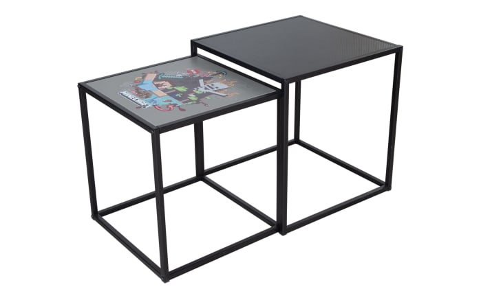 Minecraft Beistelltisch 2er-Set, schwarz/grau-01