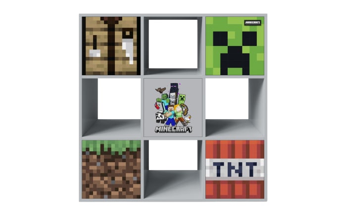 Minecraft Regal mit Türen, grau-01
