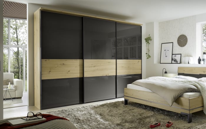 Schlafzimmer Studioline, anthrazit/Artisan Eiche, 120 x 200 cm-02