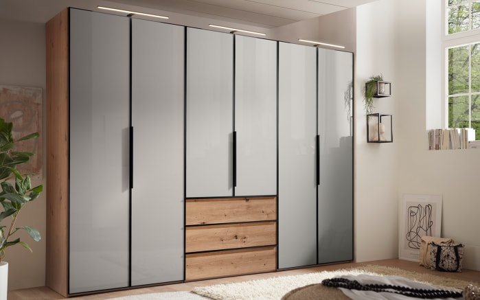 Kleiderschrank Studioline, Artisan Eiche/Hellgrau, 300 x 200 cm-01