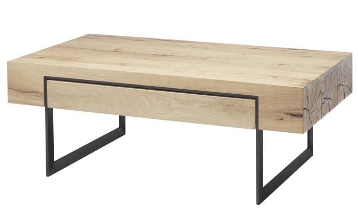 Couchtisch Birmingham, Asteiche furniert/schwarz, inkl. Schubkasten-02