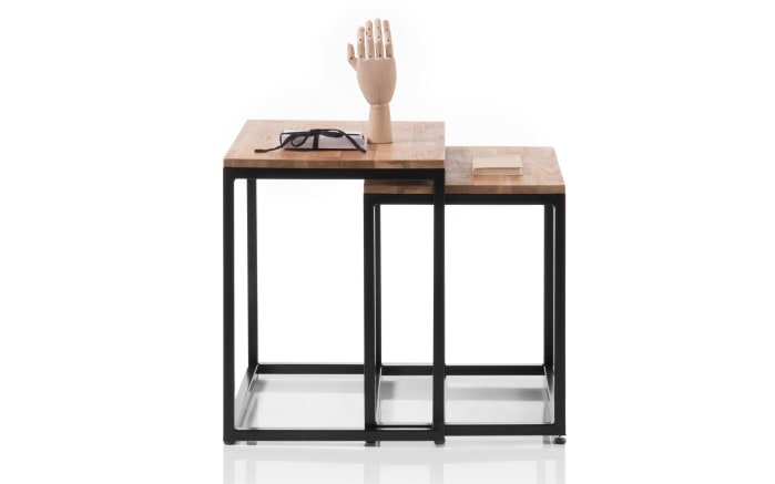 Couchtisch Sakura, Asteiche massiv/schwarz, 2er Set-03
