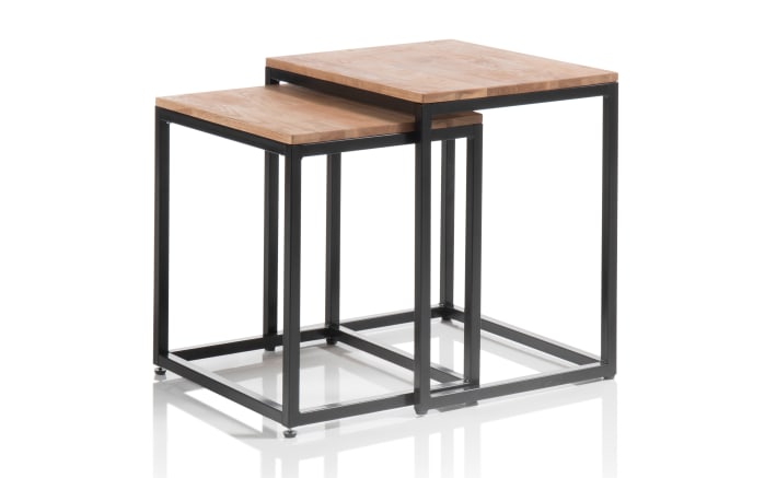Couchtisch Sakura, Asteiche massiv/schwarz, 2er Set-02
