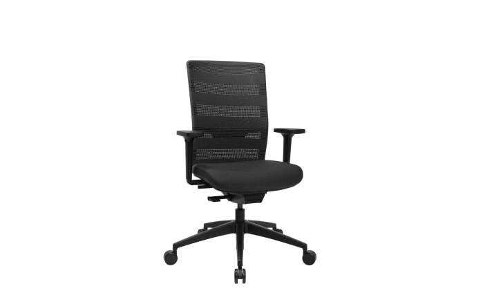 Bürostuhl Sitness Airwork, Textilbezug schwarz, Kunststofffußkreuz schwarz-01
