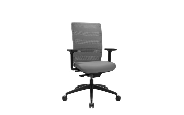 Bürostuhl Sitness Airwork, Textilbezug grau, Kunststofffußkreuz schwarz-01