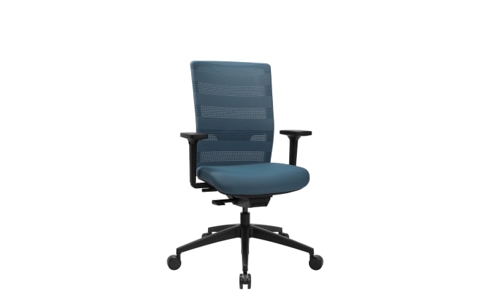 Bürostuhl Sitness Airwork, Textilbezug blau, Kunststofffußkreuz schwarz-01