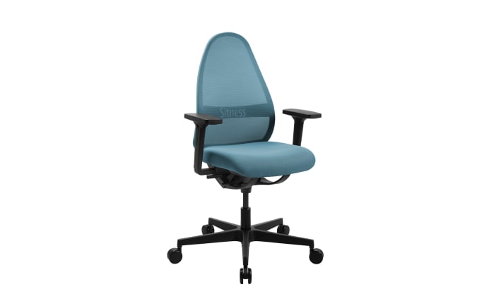 Bürostuhl Sitness Airwork, Bezug blau, Kunststofffußkreuz schwarz-01