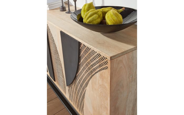 Sideboard Atari, Mangoholz/schwarz, inkl. Softclose Funktion -08