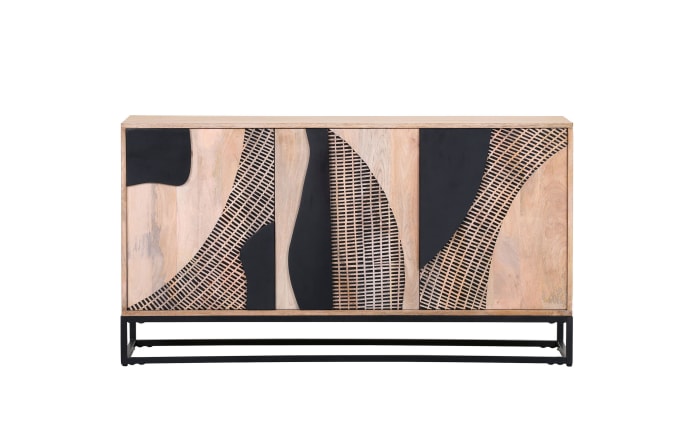 Sideboard Atari, Mangoholz/schwarz, inkl. Softclose Funktion -02