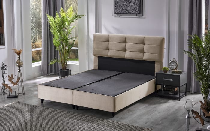 Polsterbett Naomi, beige, 180 x 200 cm, inkl. Bettkasten-04