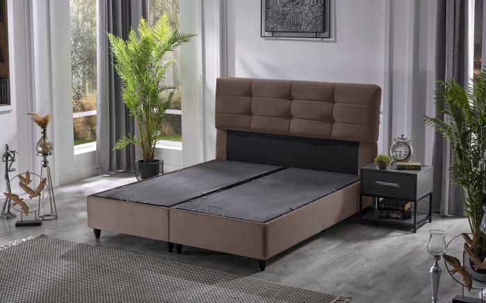 Polsterbett Naomi, braun, 180 x 200 cm, inkl. Bettkasten-02