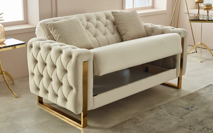 Kippsofa 2-Sitzer Crystal, creme, inkl. Kippfunktion-02