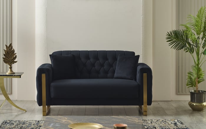 Kippsofa 2-Sitzer Crystal, schwarz, inkl. Kippfunktion-01