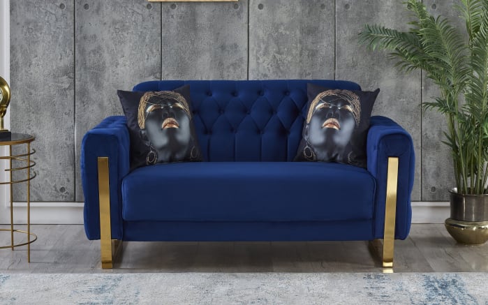 Kippsofa 2-Sitzer Crystal, blau, inkl. Kippfunktion-01