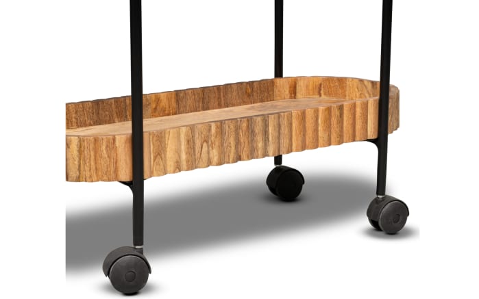 Servierwagen Jason 5, schwarz/Mangoholz massiv-06