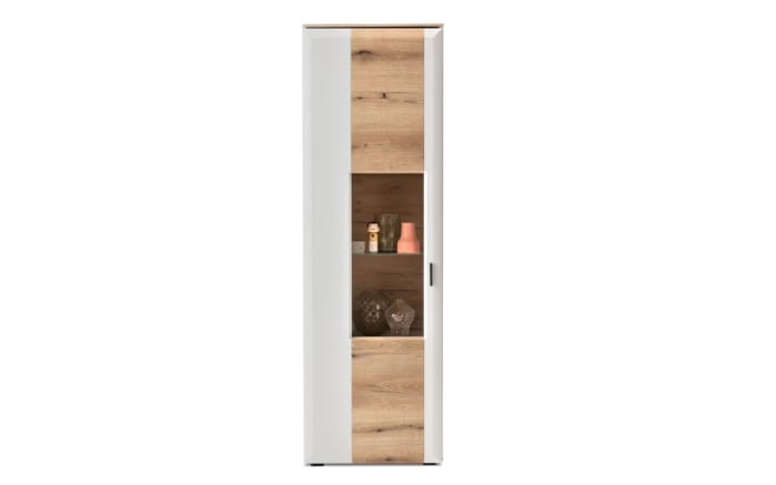 Vitrine Torano, lichtgrau supermatt, Coast Evoke Eiche Nachbildung-01