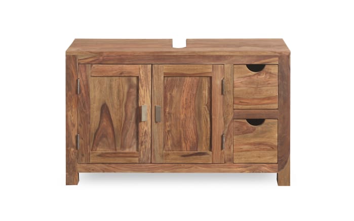 Waschbeckenunterschrank Yoga, massives Shishamholz -01