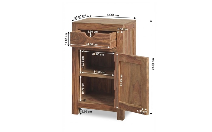 Unterschrank Yoga, massives Shishamholz -03