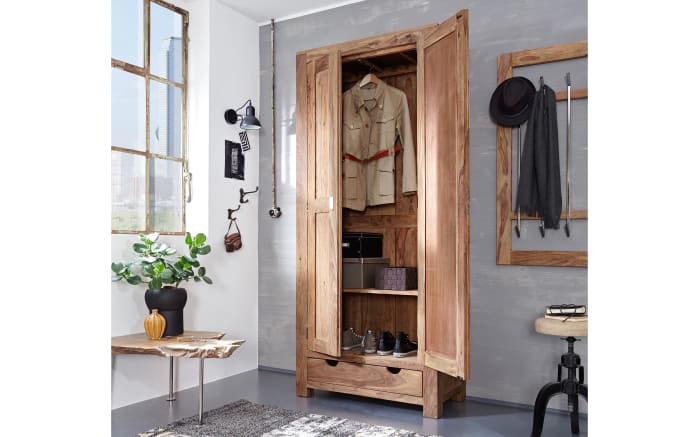 Dielenschrank Yoga, massives Shishamholz -02