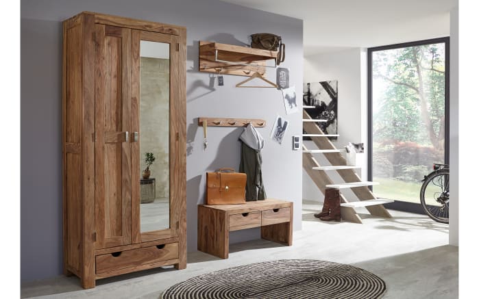 Dielenschrank Yoga, massives Shishamholz -03