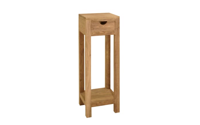 Blumensäule Yoga, massives Shishamholz -01