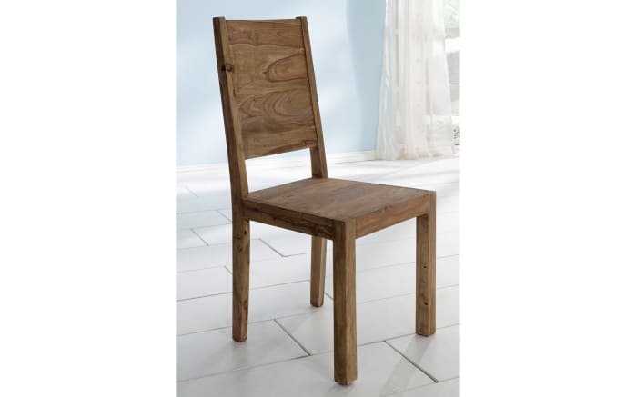 Stuhl Yoga, massives Shishamholz -01