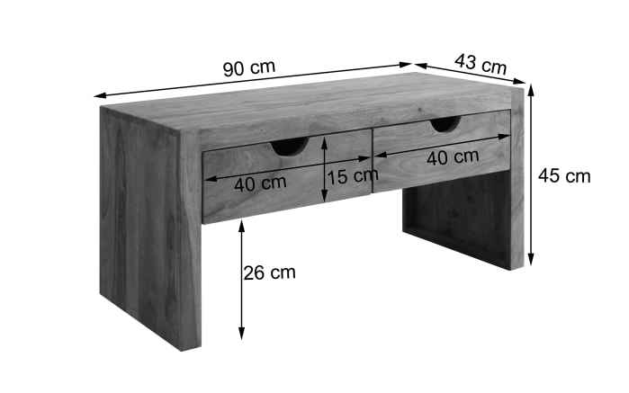 Garderobenbank Yoga, massives Shishamholz -04