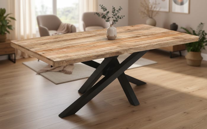 Esstisch Mesa verde, Mangoholz/schwarz-01