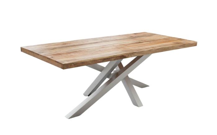 Esstisch Mesa verde, Mangoholz/silberfarbig-02