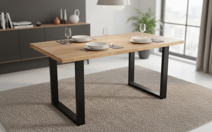 Esstisch Mesa verde, Eiche/schwarz-01