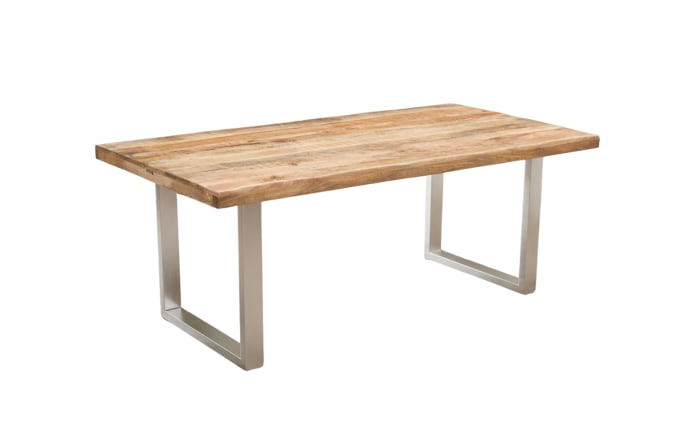 Esstisch Mesa verde, Mango/silberfarbig