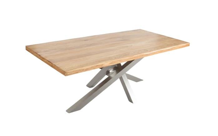 Esstisch Mesa verde, Eiche/silberfarbig