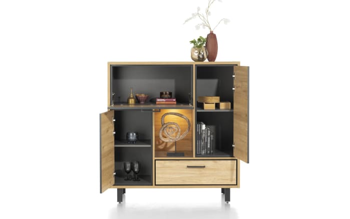 Highboard Ostrava, Eiche natural vintage, inkl. LED-Beleuchtung-03